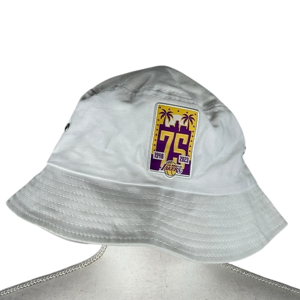 Official Lakers Brand Los Angeles Lakers White 75 Years‎ Bucket Hat